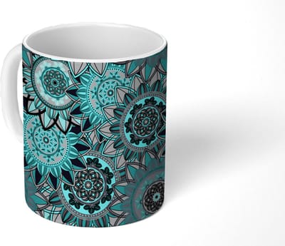 Mok - Koffiemok - Mandala - Bloemen - Design - Mokken - 350 ML - Beker - Koffiemokken - Theemok