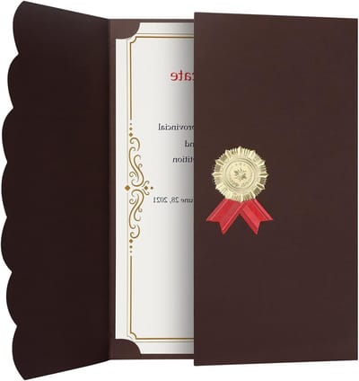Diploma Folder A4 - Set van 5 Gouden Diploma Hoezen voor Certificaten en Uitnodigingen, Beschermende Case voor Studenten en Awards
