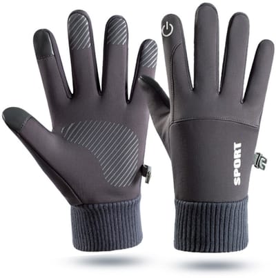 Handschoenen - Fiets Handschoenen - Handschoenen heren - Handschoenen winter - Sneeuw Ski Handschoenen - Touchscreen Antislip Handschoenen - Touchscreen - Winddicht Waterbestendig Warme Thermische - Voor Hardlopen Fietsen Autorijden Hiken - Grijs