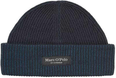Marc O'Polo dop Knitted Beanie Dark Navy donkerblauw