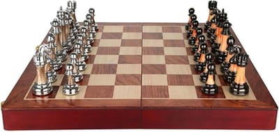 Schaakspel Hout - Damesbord Bordspel - Strategisch Spel - Magnetisch Opvouwbaar - 45x45cm - Niet gespecificeerd