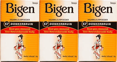 Bigen Hair Powder - 57 Donkerbruin - Voordeelverpakking 3 Stuks