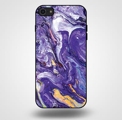 Smartphonica Telefoonhoesje voor iPhone 7/8 met marmer opdruk - TPU backcover case marble design - Goud Paars geschikt voor Apple iPhone 7;Apple iPhone 8
