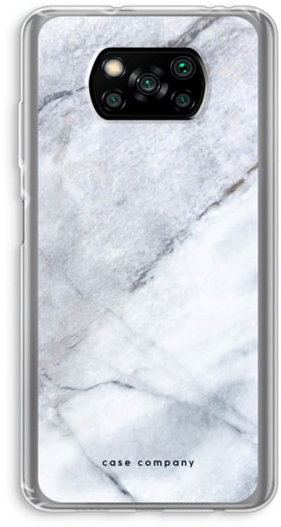 Case Company® - Hoesje geschikt voor Poco X3 Pro hoesje - Witte marmer - Soft Cover Telefoonhoesje - Bescherming aan alle Kanten en Schermrand