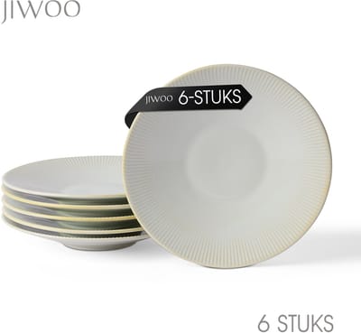 Dinerborden set van 6 (Ø21,7cm / 8,5inch), Bordenset, Pastaborden, Dessertborden, serviesset 6 persoons, Geschikt voor restaurants, Horeca, Feest, familiefeesten, banketten en picknicks, Magnetron-vaatwasserbestendig, Keramiek