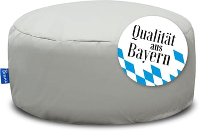 Poef Kruk - Zitkussen Voetenbank - Binnen en Buiten - Waterdicht PU-coating - 50x50x20 cm - Rotsgrijs