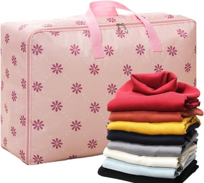 Opbergzak Dekens - Dekbed Hoes - Ruimte Besparen - Duurzaam Oxford Doek - 55x33x20cm - Roze Zon