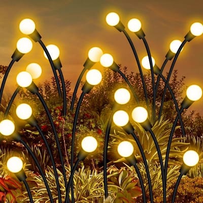 Solar Tuinverlichting - Sfeerverlichting - 6 pots x 4 - vuurvliegjes - Zonne Energie - Waterdicht - Prikspots - Warm wit