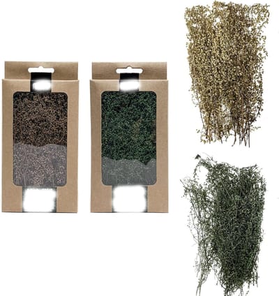 2pcs DIY Miniature Static Grass Tuft voor Miniatuurtuin, Modelbomen en Terrain Constructie voor Tafelspellen en Modelspoorwegen