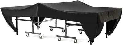 Tafeltennishoes Waterdicht - Pingpongtafel Beschermhoes - Buiten Tafel Beschermen - Verzilverd Polyester Taft - 280x153x73cm - Zwart