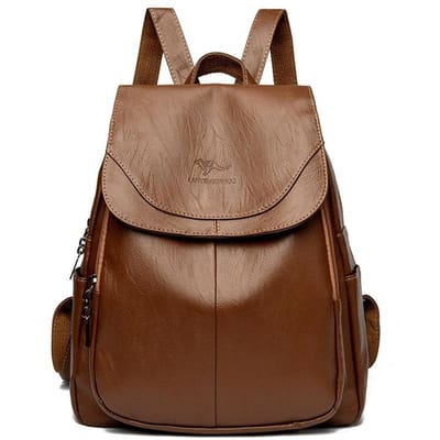 Nouvelle version du sac à dos en cuir souple pour femme, nouveau style, sac à dos en cuir souple pur, grande capacité, cartable pour étudiante, sac pour femme