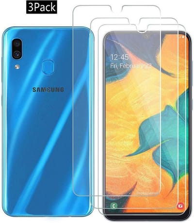 3x Screenprotector Tempered Glass Glazen Gehard Screen Protector 2.5D 9H (0.3mm) - Glasplaatje Geschikt voor: Samsung Galaxy A30 - Glas - bescherm - beschermglas - ZT Accessoires