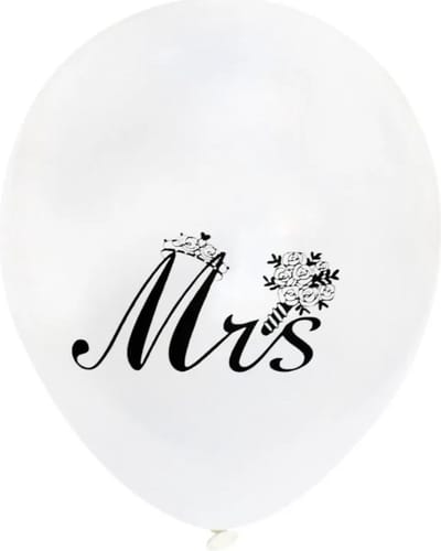 Akyol - Just married ballon - Mrs ballon - trouwen - trouwballon - trouwdag - versiering voor een trouwdag - witte ballonnen - wedding - ballon - versiering