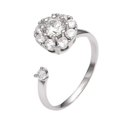 Anxiety Ring - (Draairing Bloemetje) - Fidget Ring - Stress Ring - Draaibare Ring Dames - Spinning Ring - Spinner Ring - Zilver 925