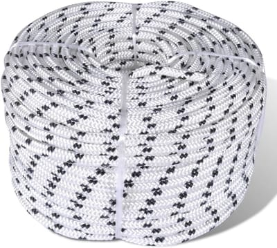 Gevlochten Touw - Scheepstouw Polyester - Veilig Vastleggen - Hoge Sterkte - 12mm x 50m - Wit