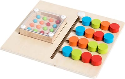 Houten Schuifpuzzels - Kleuren Sorteerplank - Interactief Leren - Gladde Randen - 15x20 cm - Multicolor