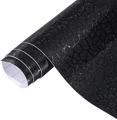 Allecto - Autofolie - Zwart Glitter - Uniek Marmerpatroon - 75 x 152 cm - Zelfklevend en Waterdicht - Folie voor Auto - Binnen en Buiten