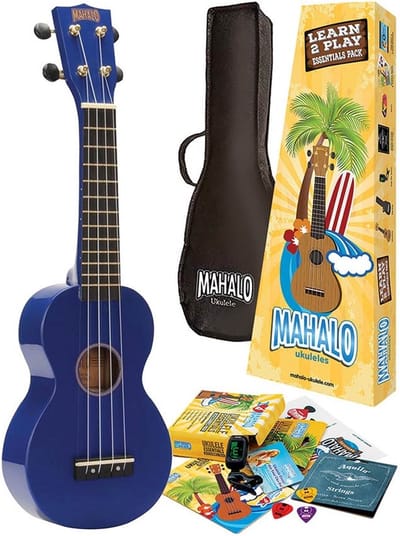 Mahalo MR1 Rainbow Series sopraan ukelele bundel Bruin