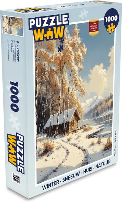 Puzzel Winter - Sneeuw - Huis - Natuur - Legpuzzel - Puzzel 1000 stukjes volwassenen