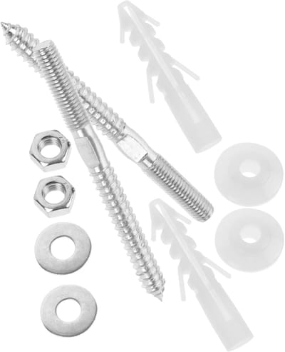 Installatieschroeven Set - Bevestigingsset Wasbak - Wastafel Montage - Verlengd Ontwerp - 12 x 1 cm - Zilver