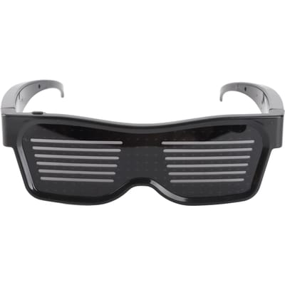 Lunettes LED personnalisables avec Bluetooth pour Halloween et les fêtes d'anniversaire noir
