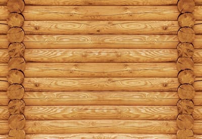 Fotobehang Log Wood Wall | XL - 208cm x 146cm | 130g/m2 Vlies