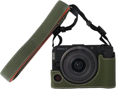 Camera case voor Canon EOS R50 V met verstelbare schouderriem, PU leren tas, stijlvolle en lichtgewicht bescherming, perfecte pasvorm, accessoires voor fotografen