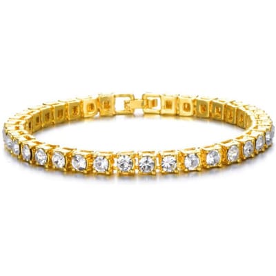 8 inch armband hiphop koffie Iced Out legering bonen varken neus strass ketting ketting bling kettingen voor mannen sieraden 8 inch (20cm) beige