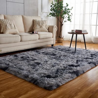 Dailygoods- Tapijt Hoogpolig - Antislip - Donkergrijs - 120x160 cm - Geschikt voor Slaapkamer/Kinderkamer - Vouwen verdwijnen geleidelijk - Vloerkleed