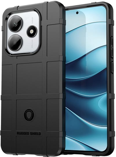 MobyDefend Hoesje - Geschikt voor Xiaomi Redmi Note 14 5G - Rugged Shield TPU Backcover - Zwart