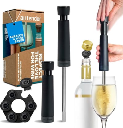 Wijnbeluchter en Vacuümset met Wijnstoppers - Perfect Geschenk voor Wijnliefhebbers