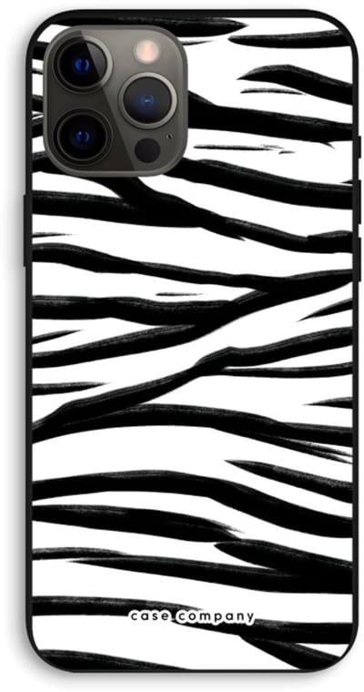 Case Company® - Hoesje geschikt voor iPhone 12 Pro Max hoesje - Zebra pattern - Biologisch Afbreekbaar Telefoonhoesje - Bescherming alle Kanten en Schermrand