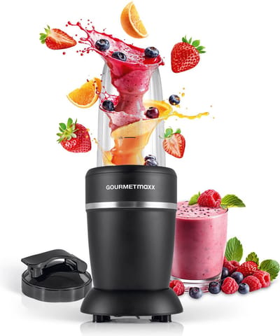 GOURMETmaxx Voedingsmixer 4 st. - pureren, hakken, malen - met deksel om mee te nemen