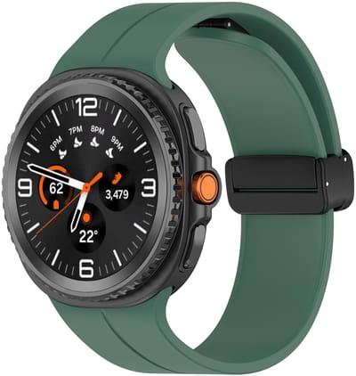 Siliconen bandje - geschikt voor Samsung Galaxy Watch 8 (40mm) / Galaxy Watch 8 (44mm) / Galaxy Watch 8 Classic - magneetsluiting - groen