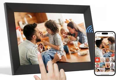 RUX® Digitaal Fotolijstje – Digitale Fotolijst 10,1 Inch Touchscreen – Digitale Fotolijst Met Wifi - Digitale Fotokader Met 16 GB Geheugen - Zwart - 27cm x 19cm x 3cm