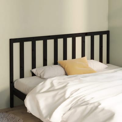vidaXL - Hoofdbord - 206x4x100 - cm - massief - grenenhout - zwart