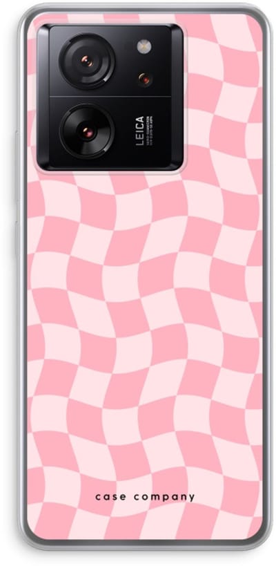 Case Company® - Hoesje geschikt voor Xiaomi 13T Pro hoesje - Grid Roos - Soft Cover Telefoonhoesje - Bescherming aan alle Kanten en Schermrand