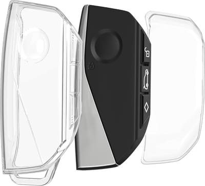 kwmobile autosleutel hoesje geschikt voor BMW 4-knops X7 X1 U11 iX ix1 7-serie G07 I7 autosleutel - Autosleutel behuizing van TPU - Transparant in transparant