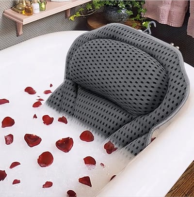 Badkussen met Nek- en Rugsteun – Ultra Zacht 3D Ademend Mesh Spa Kussen voor Badkuip, Hoofdkussen, Badkamer Accessoire, Comfortabel Badkussen en Cadeau