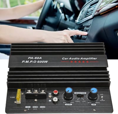 Allecto - Autoversterker Subwoofer - 600W Eindversterker - Aluminium Bass Subwooferbord - 12V - Geluidskwaliteit - Geschikt voor Auto - 15,5 x 17 cm