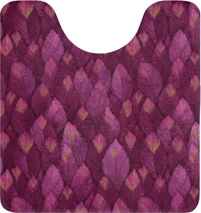 WC mat met uitsparing 55x60 cm - Antislip - Bladeren - Patroon - Burgundy - Toiletmat met uitsnijding - Vloermat - Douchemat - Toilet tapijt - Toiletmatten