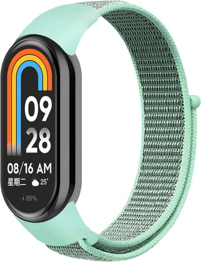 Nylon bandje - geschikt voor Xiaomi Mi Band 10 / 9 / 8 / Xiaomi Smart Band 10 / 9 / 8 - mintgroen