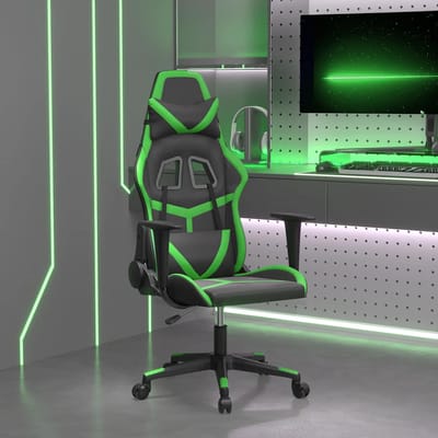 vidaXL - Massage - gamestoel - kunstleer - zwart - en - groen