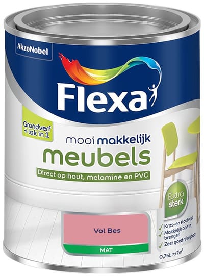 Flexa - Mooi Makkelijk Meubels Mat - Vol Bes - Mengverf - 750 Ml
