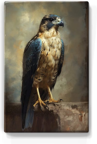 Valk - Laqueprint - 19,5 x 30 cm - Niet van echt te onderscheiden handgelakt schilderijtje op hout - Mooier dan een print op canvas. - LP359