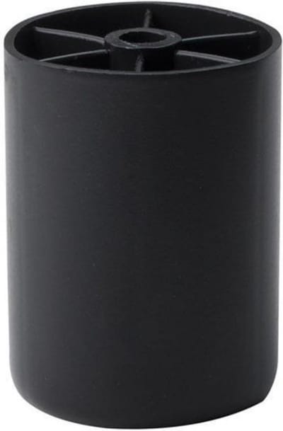 Meubelpoot zwart rond Ø 5 cm en hoogte 6 cm van kunststof - Set van 4 stuks