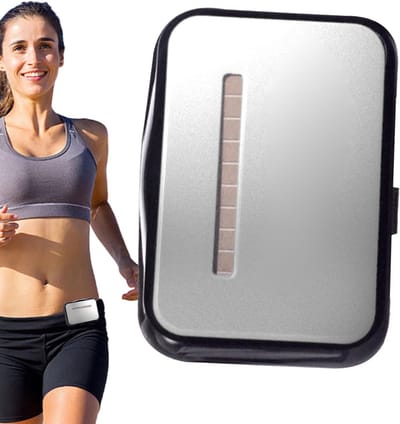 Stappenteller - Calorieënteller - Fitness bijhouden - Zonne-energie - 68 x 50 x 27 mm - Zilver