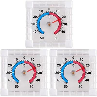 Raam Thermometer - Temperatuurmeter Buiten - Temperatuur Meten - Zelfklevend Transparant - -50 tot 50 Graden - Meerdere Kleuren