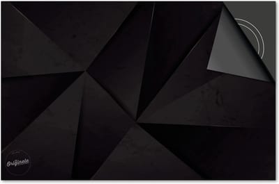 Inductie beschermer 60x60 - afdekplaat inductie mat - Dietrix Kookplaat beschermer - Exclusief - Hexagon - Zwart Gouden lijnen diepte