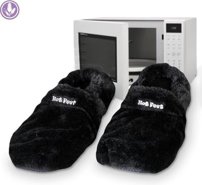 MikaMax Hot Feet Deluxe Zwart - Magnetron Warmtesloffen met Lavendel - One Size